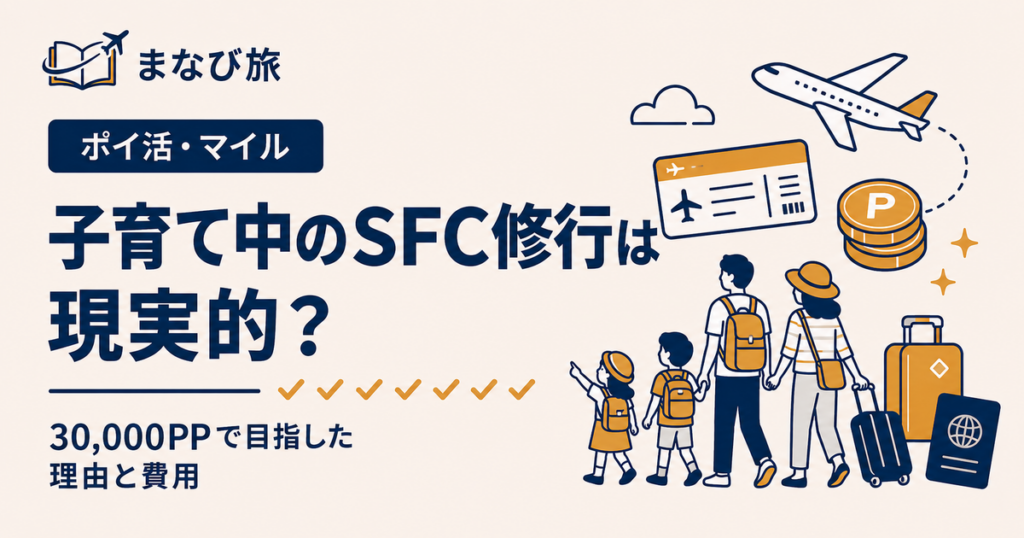 子育て中のSFC修行は現実的かを30,000PPの実体験から解説する記事のアイキャッチ画像